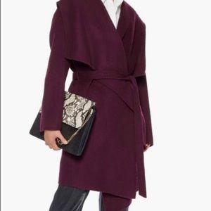 SOIA & KYO Samia Belted Wool Coat in Plum